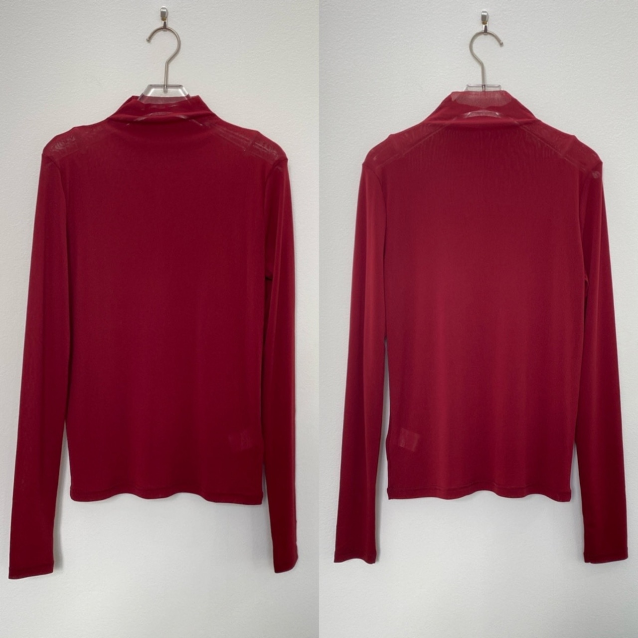 メッシュシアーボトルネックPO/レッド