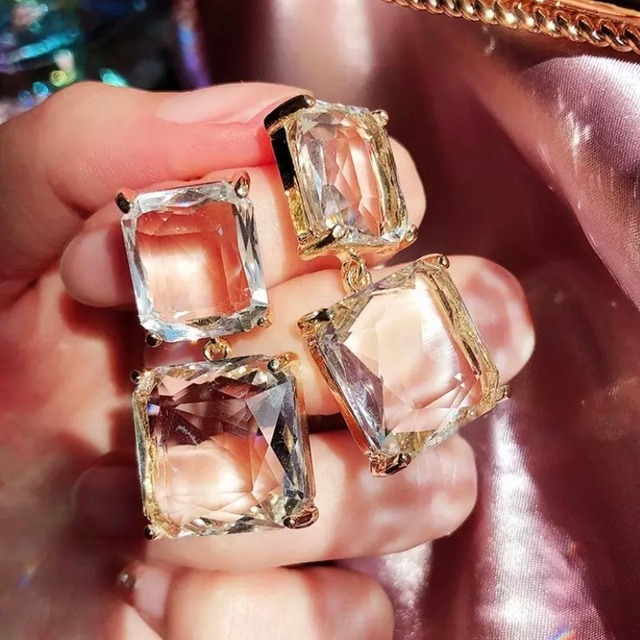 【即納】Double crystal pierce