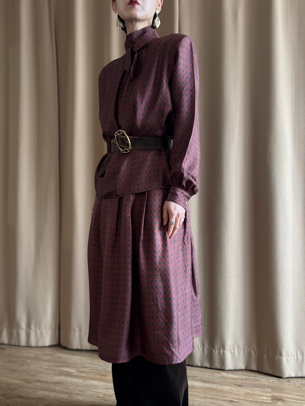 rétro pattern silk set up-5157-2