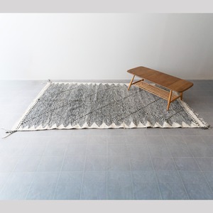 モロッコラグ・キリム Zanafi / L "129cm×259cm" White×Black