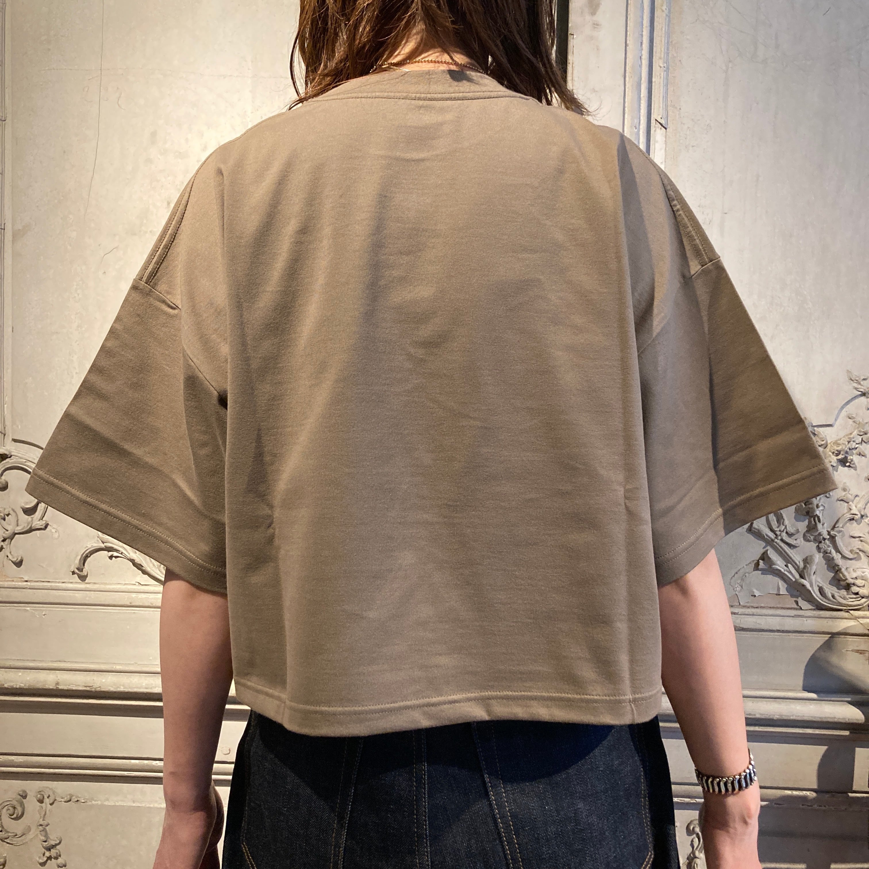 HYKE【ハイク】CROPPED SHORT-SLV TEE / BIG FIT(6.5OZ) (12438
