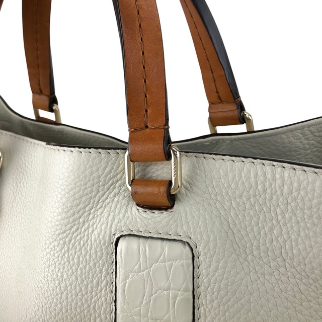 GUCCI グッチ トートバッグ アイボリー ブラウン レザー コンビレザー vintage ヴィンテージ オールド rc7r6c
