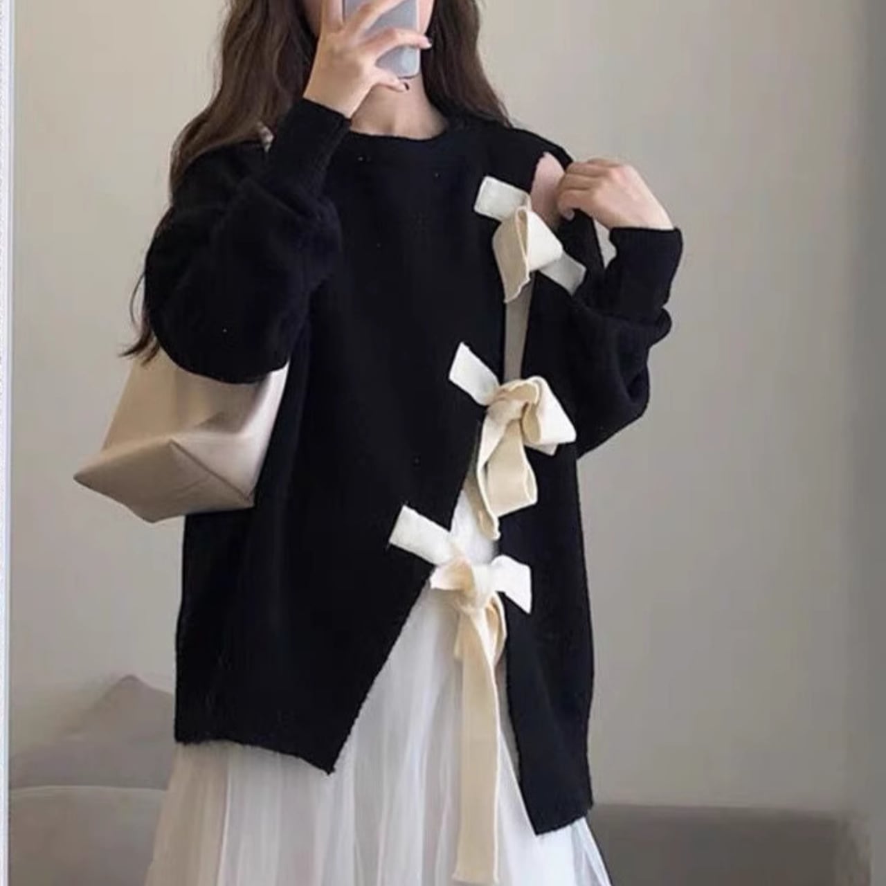 リボン ニット プルオーバー 341225