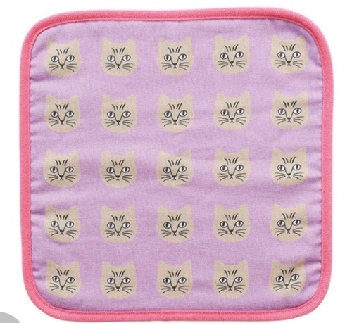【松尾ミユキ】Piping hand towel cat パイピングハンドタオル