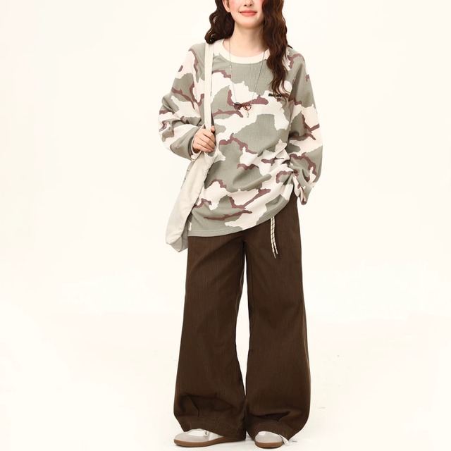 camouflage waffle long tee　迷彩ワッフルロングティー　J2135