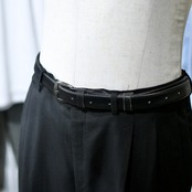 Italian army leather belt black