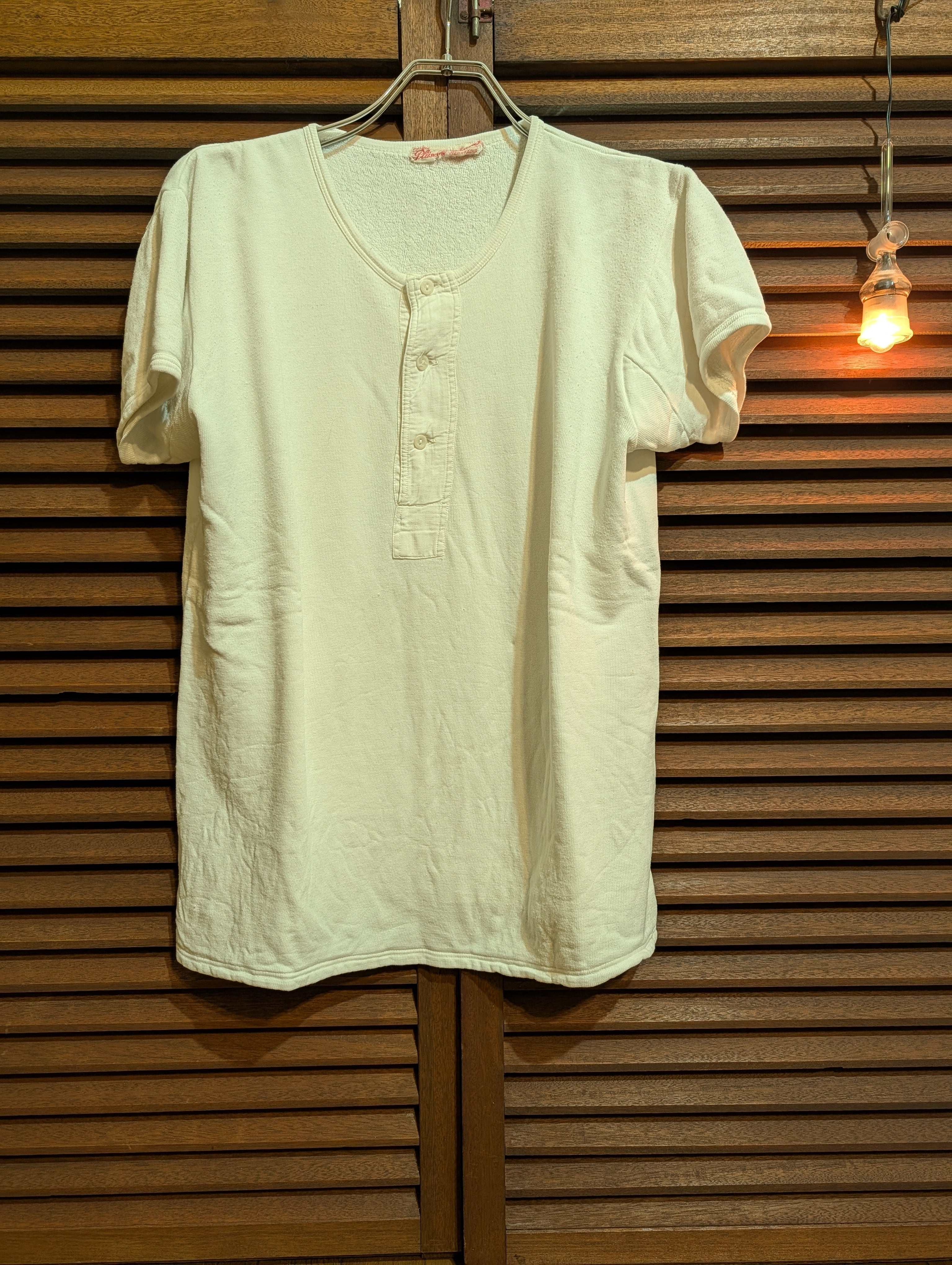 Old Germany Pliisch wasche Cotton Henryneck Sweat ShortSleeves