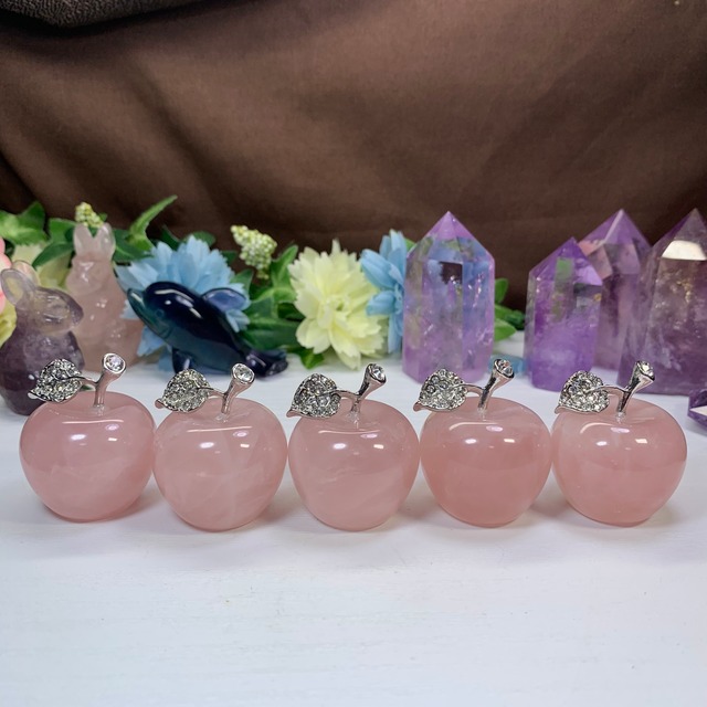 5個セット♪とっても可愛い☆ローズクォーツりんごさん♪