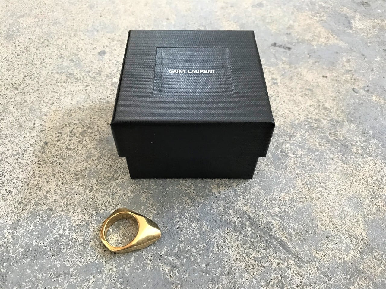 SAINT LAURENT PARIS gold plated ring