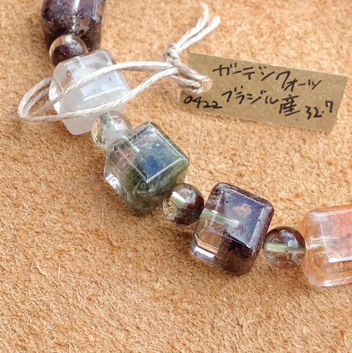送料無料】 #0422 ブレスレット ガーデンクォーツ キューブ 10mm 送料無料】 #0422 ブレスレット ガーデンクォーツ キューブ 10mm