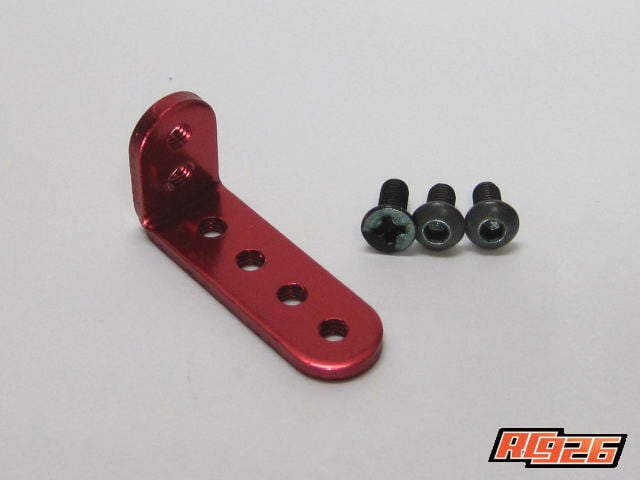RC926】汎用L字ステー/ロング レッド M3×8mm(1個)/M3×6mm(2個)ネジ付
