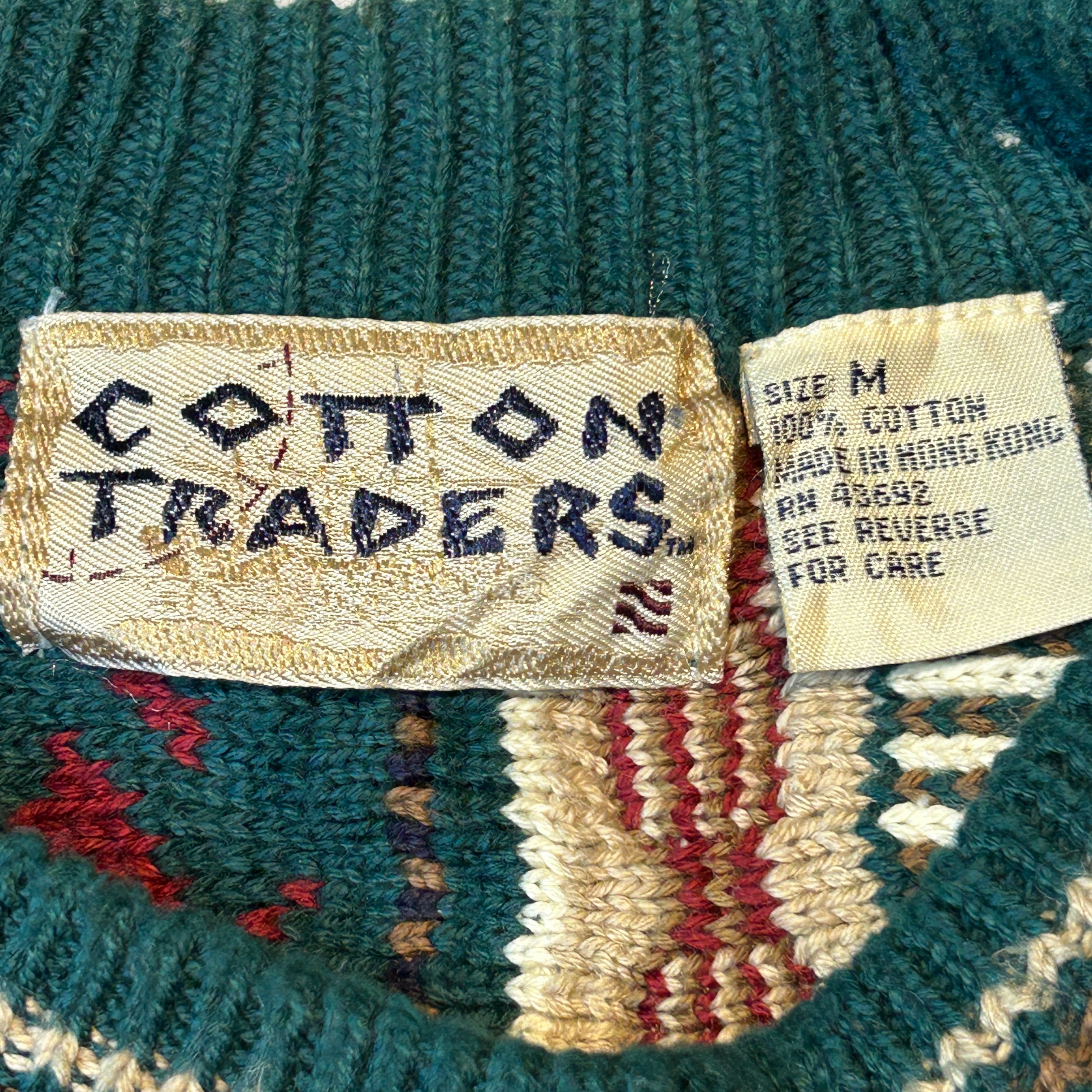 90s COTTON TRADERS 3D 立体編みニットセーター | used&vintage aoakua