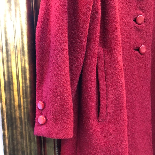 Vintage 40's red astrakhan collar coat