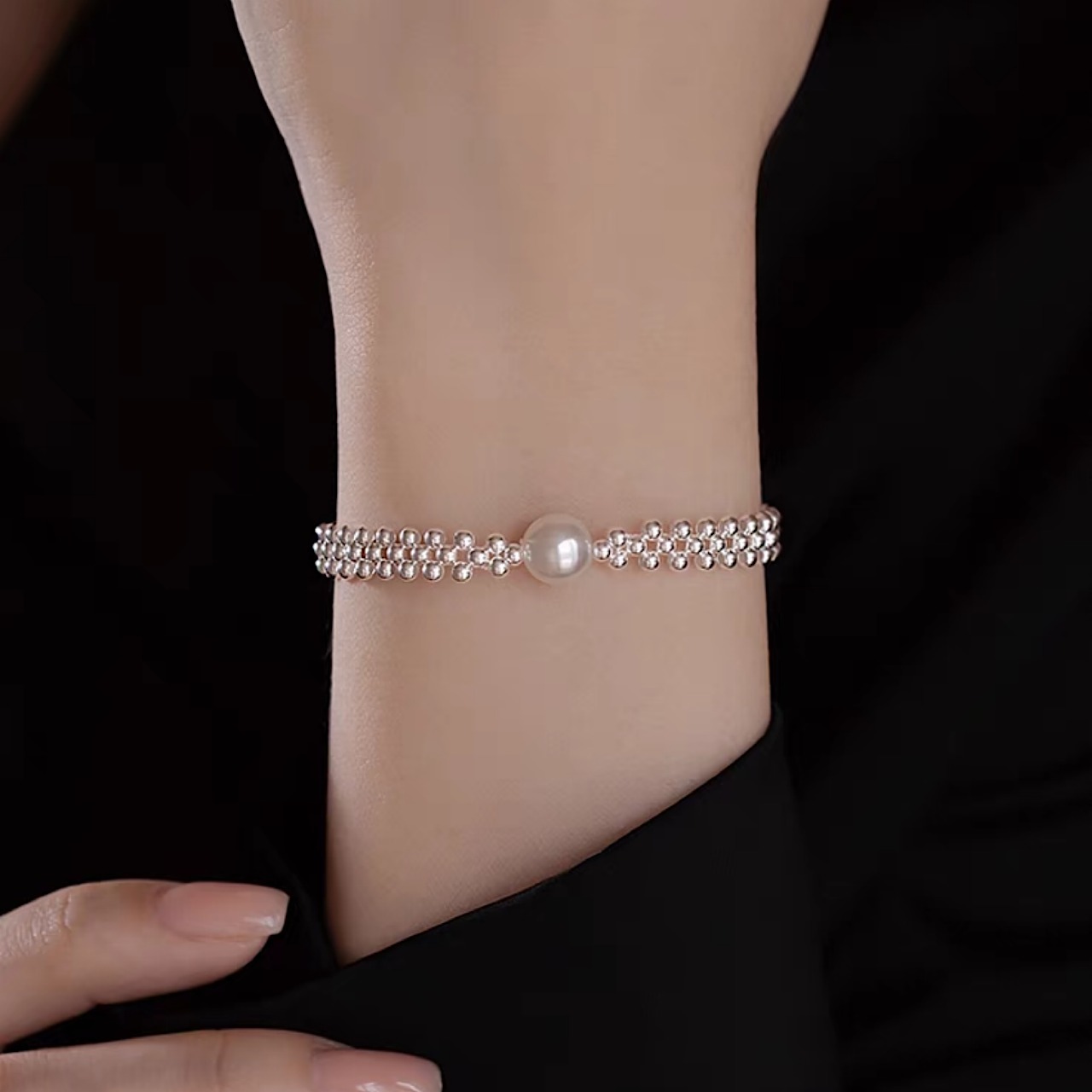 かわいい ホワイト パール ブレスレット