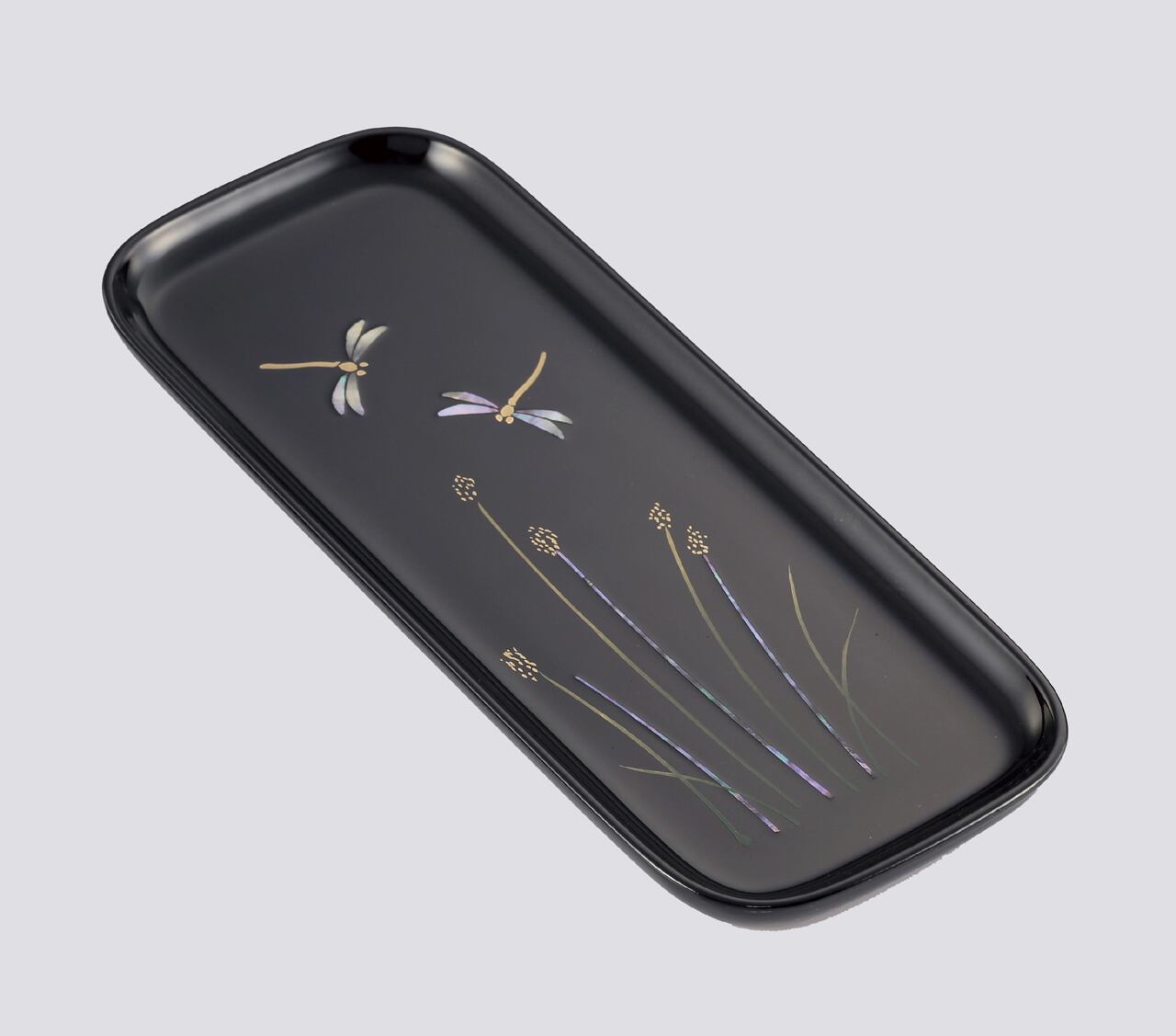 漆器 ペン皿 トンボ貝入蒔絵