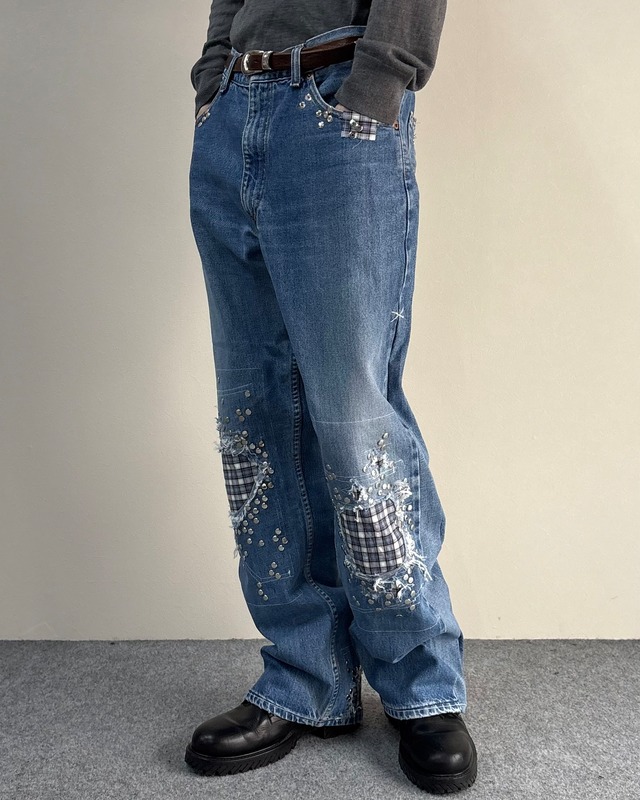 【Hannah Creak】Studded Jeans Wide Leg