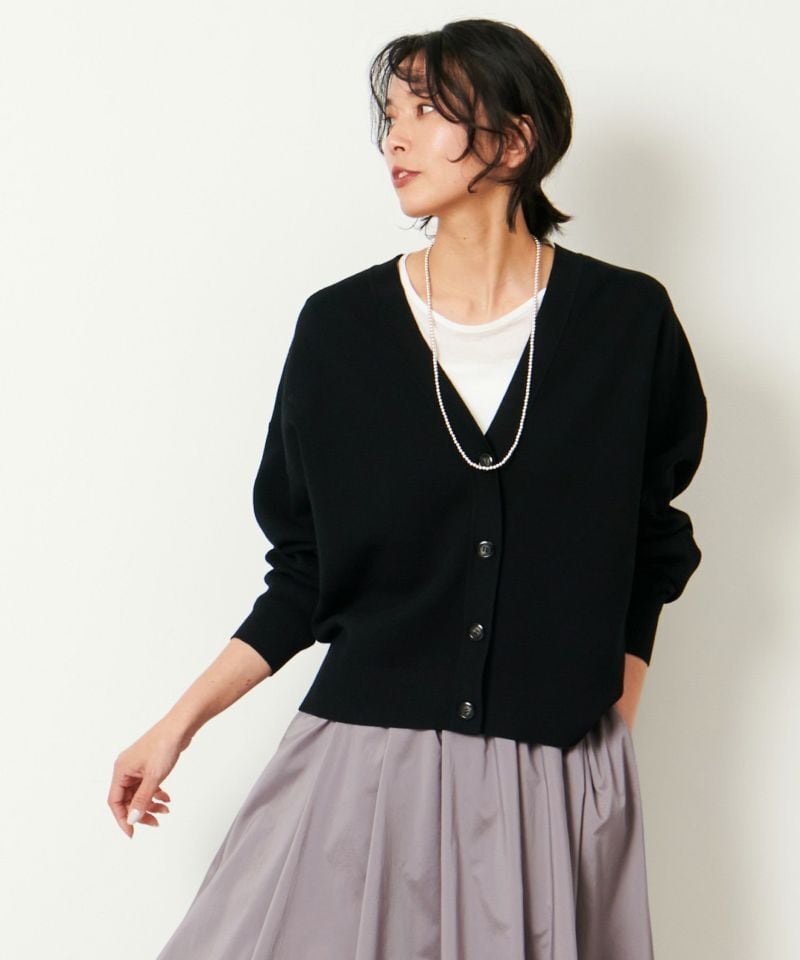 MICA&DEAL マイカアンドディール】MILANO RIB SHORT V NECK CARDIGAN 