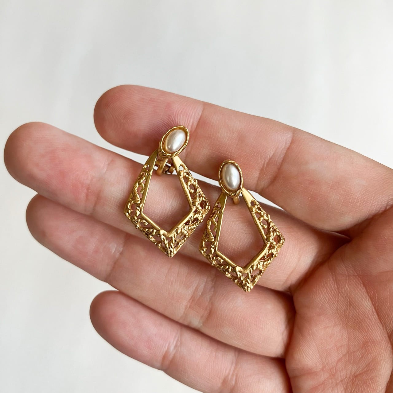 gold  pearl design earring[e-1889] ヴィンテージイヤリング LEO VINTAGE レオヴィンテージ