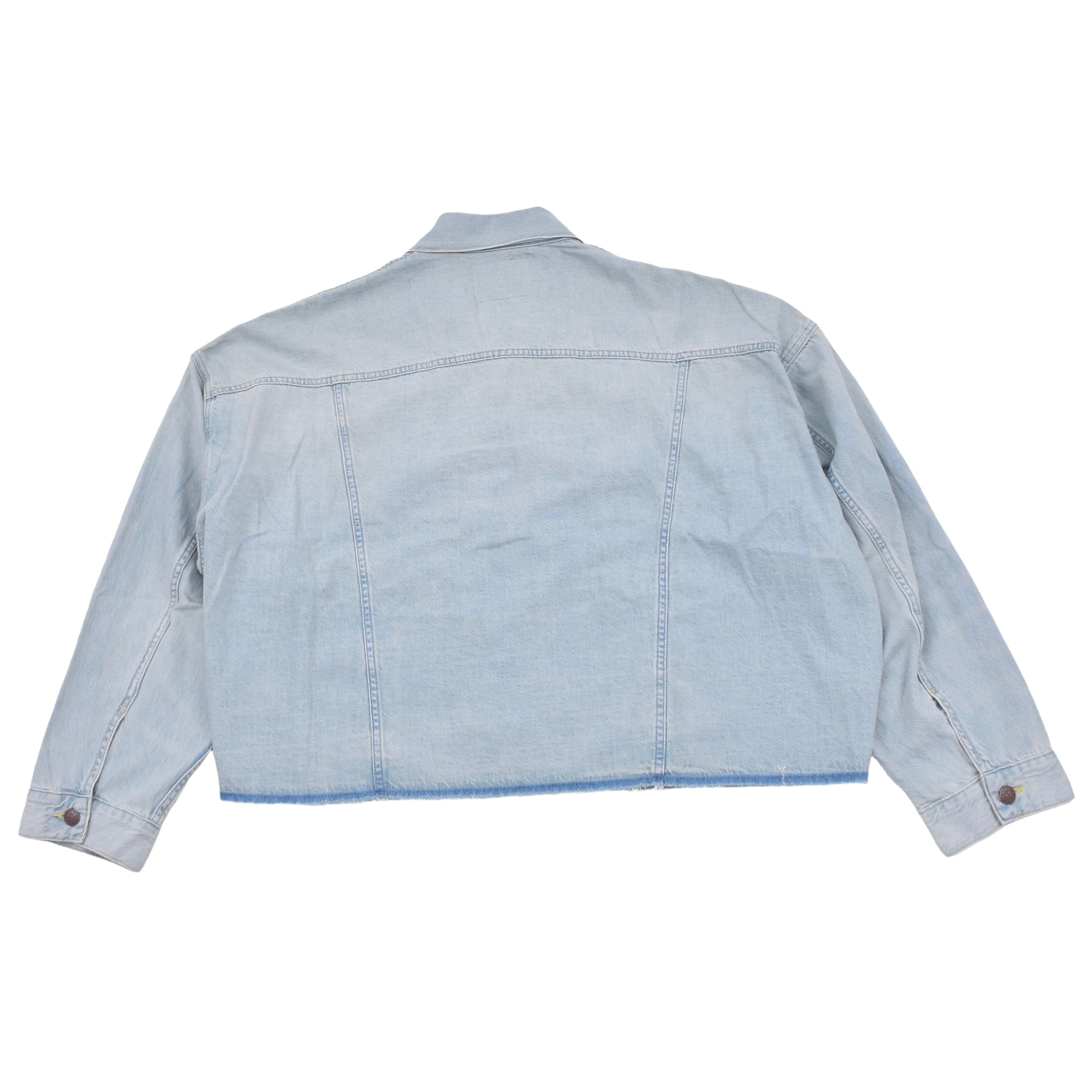 R13】OVERSIZED CUT-OFF TRUCKER JACKET(LENNON BLUE) | AYIN