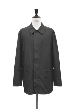 90's "HERMÈS" Black Color Cotton Fly-Front Coverall (Design by Véronique Nichanian)