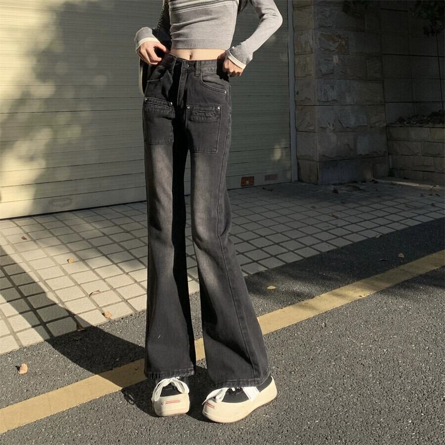 スタイルブーツカットジーンズ女性秋冬 2024 新しいファッション スタイルブーツカットジーンズ女性秋冬 2024 新しいファッション