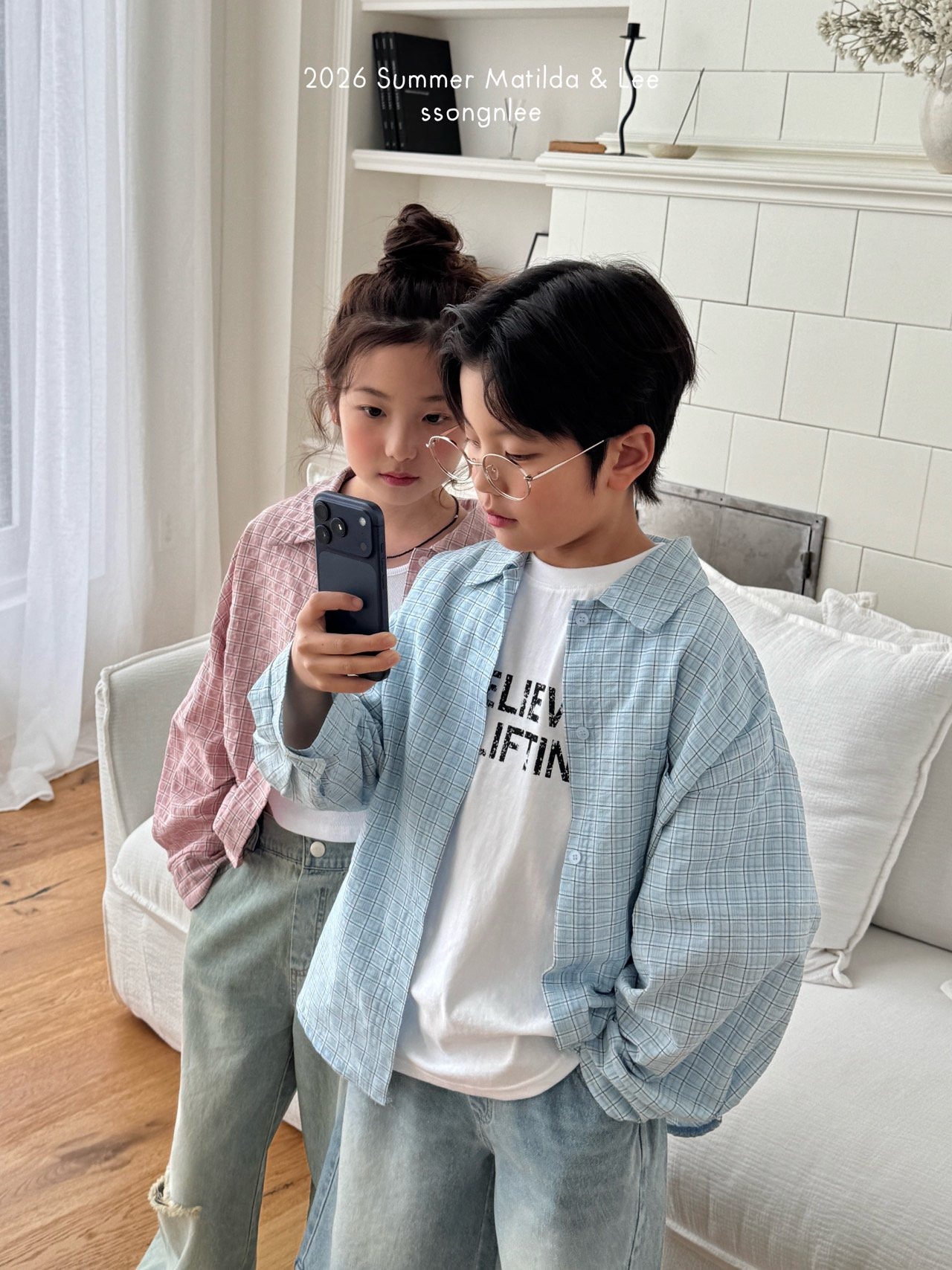 [Matilda&Lee] Joy Check Shirt (15/17/19) / [마틸다앤리] 조이체크남방 (15/17/19)