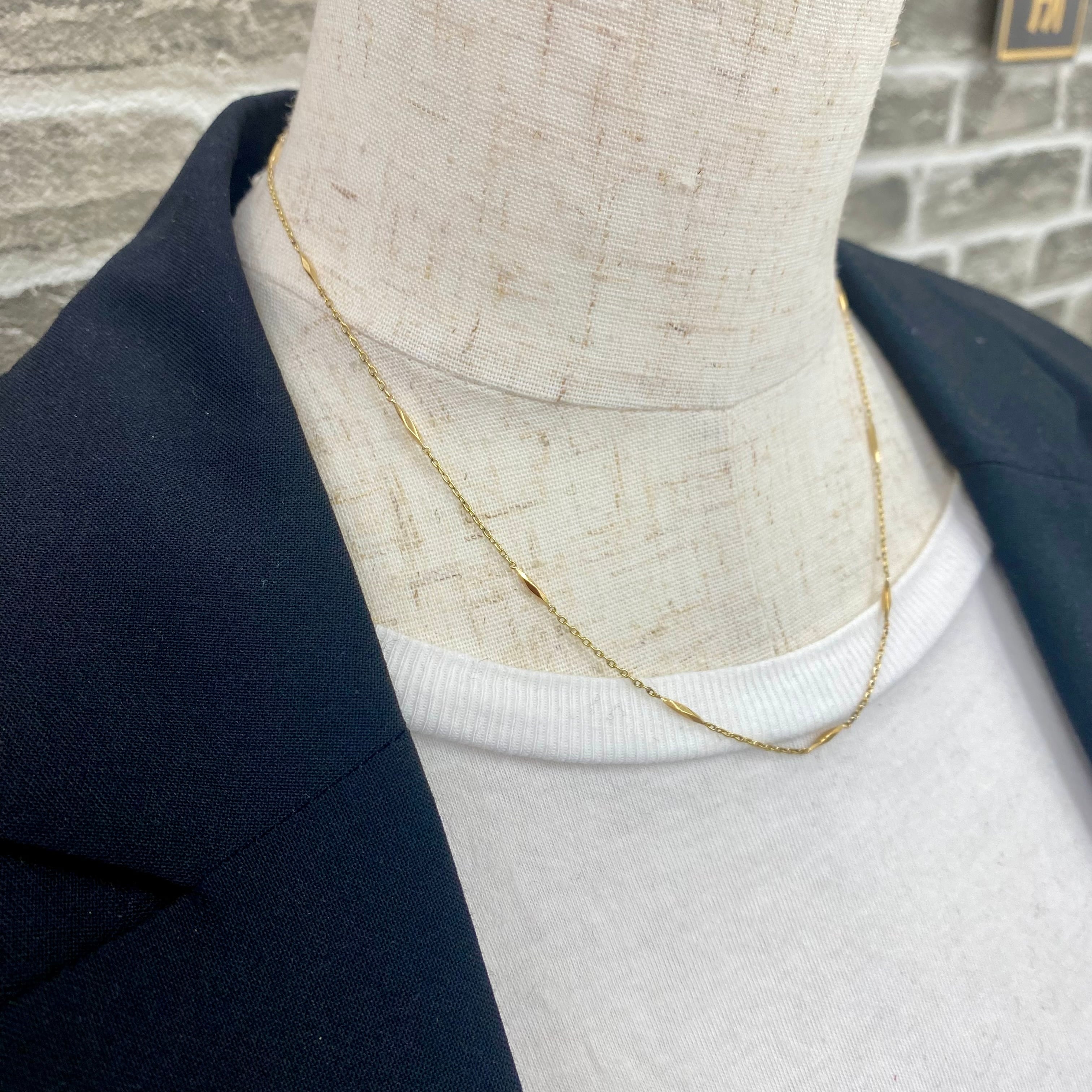 昭和ジュエリー 切子チェーン ネックレス K18 39cm ヴィンテージ 昭和