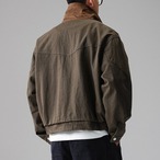 shirt color patch pocket hip-length coverall ◇4color H0872