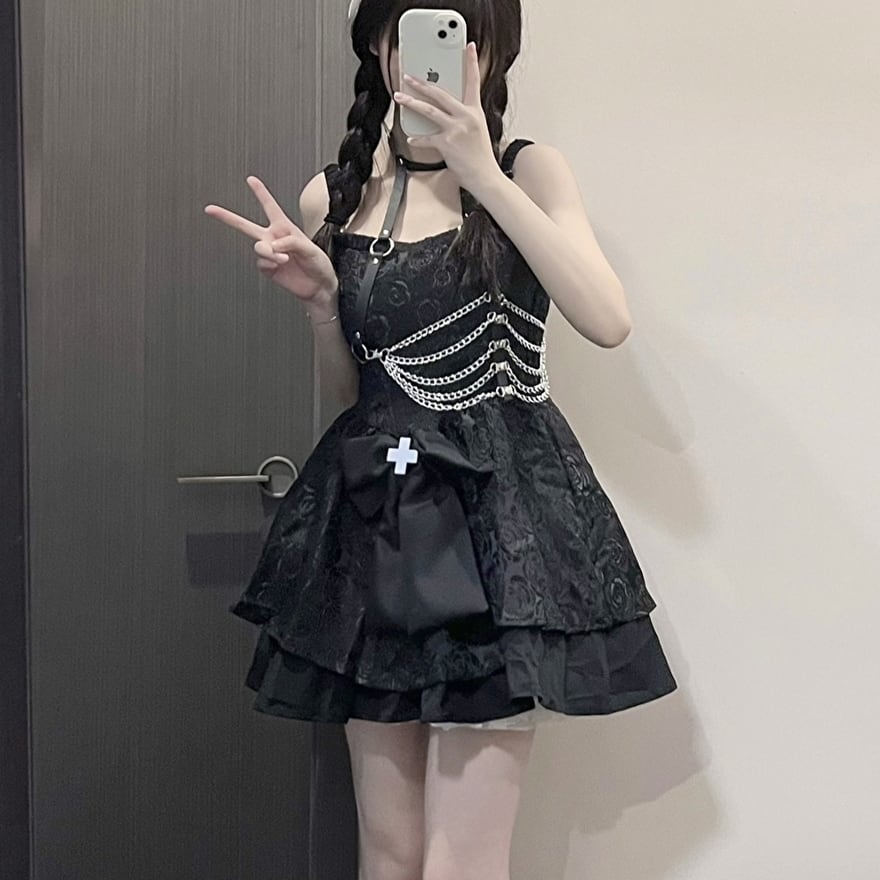 ロリータ セットアップ ボレロ JSK ジャンパースカート チェーン 病み