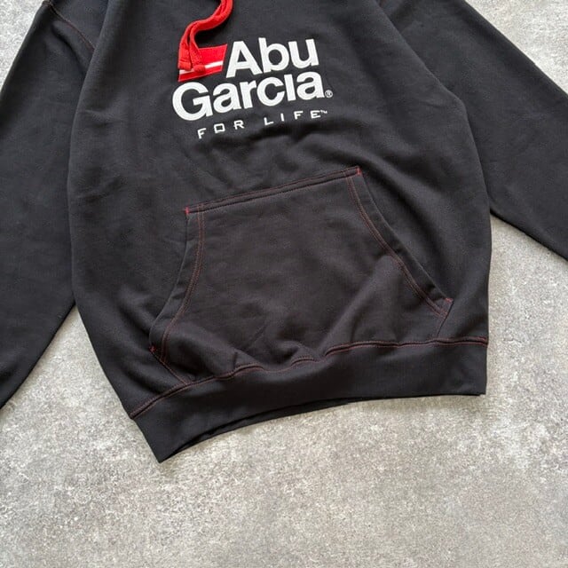 【Abu GarcIa】 アブガルシア スウェットパーカー 刺繍 ブラック 希少 Abu GarcIa】アブガルシア スウェットパーカー 刺繍 ブラック 希少