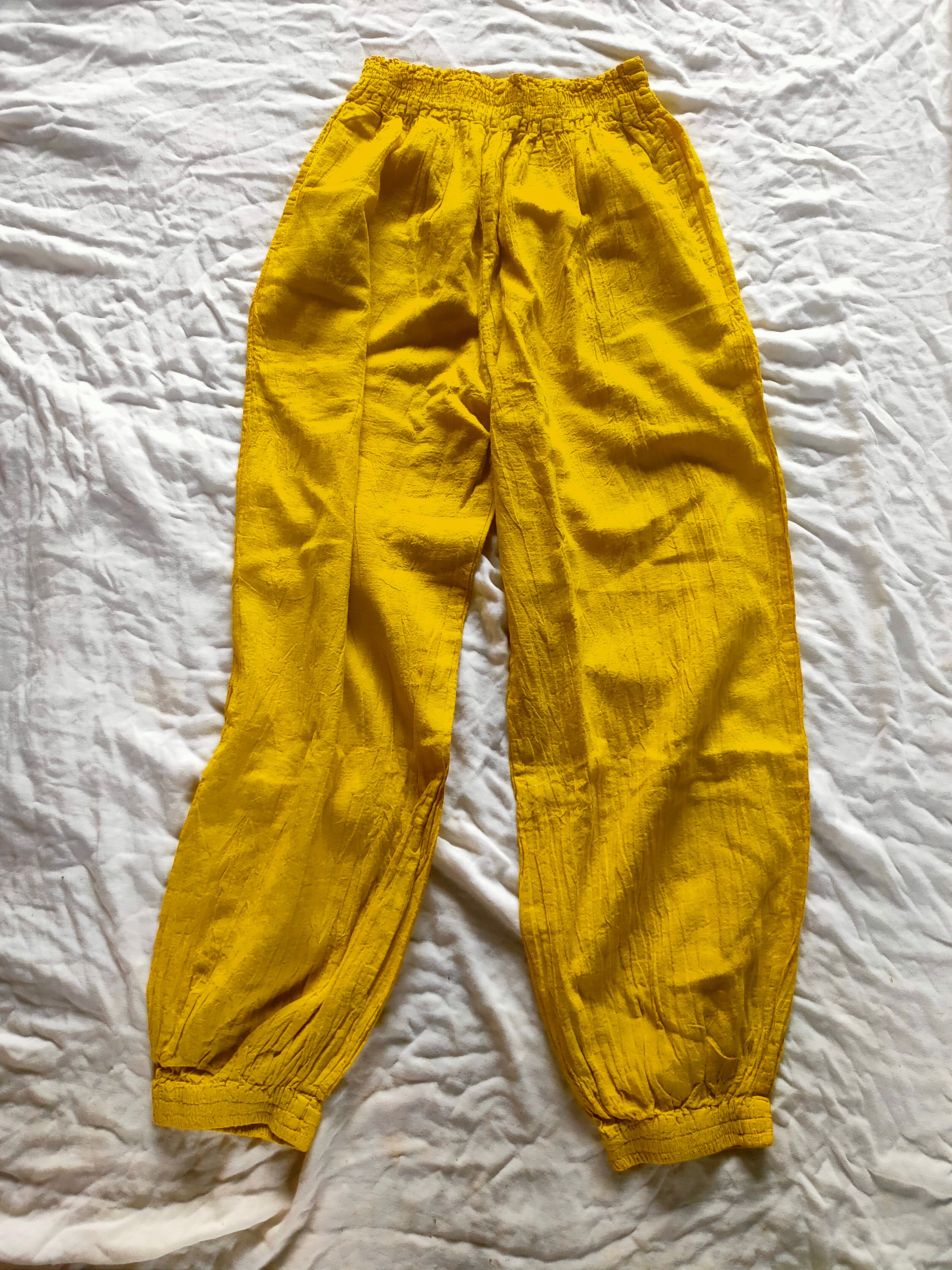 美品　ヂェン先生の日常着 バルーンパンツ　M イエロー ヂェン先生の美しい日常着 バルーンパンツ／細／薄地 | 毎日食堂/毎日