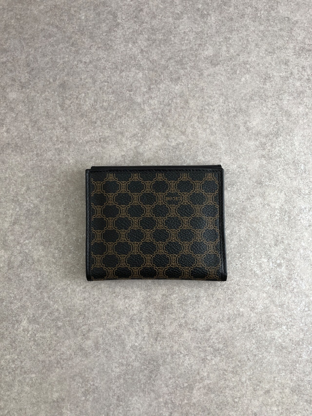 CELINE セリーヌ マカダム 財布 ブラック ブラゾン型押し PVCレザー 財布 2つ折り財布 vintage ヴィンテージ オールド sgwg3a