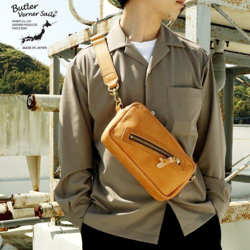 馬革スクエアジップショルダー Butler Verner Sails バトラー 馬革スクエアジップショルダー Butler Verner Sails バトラー