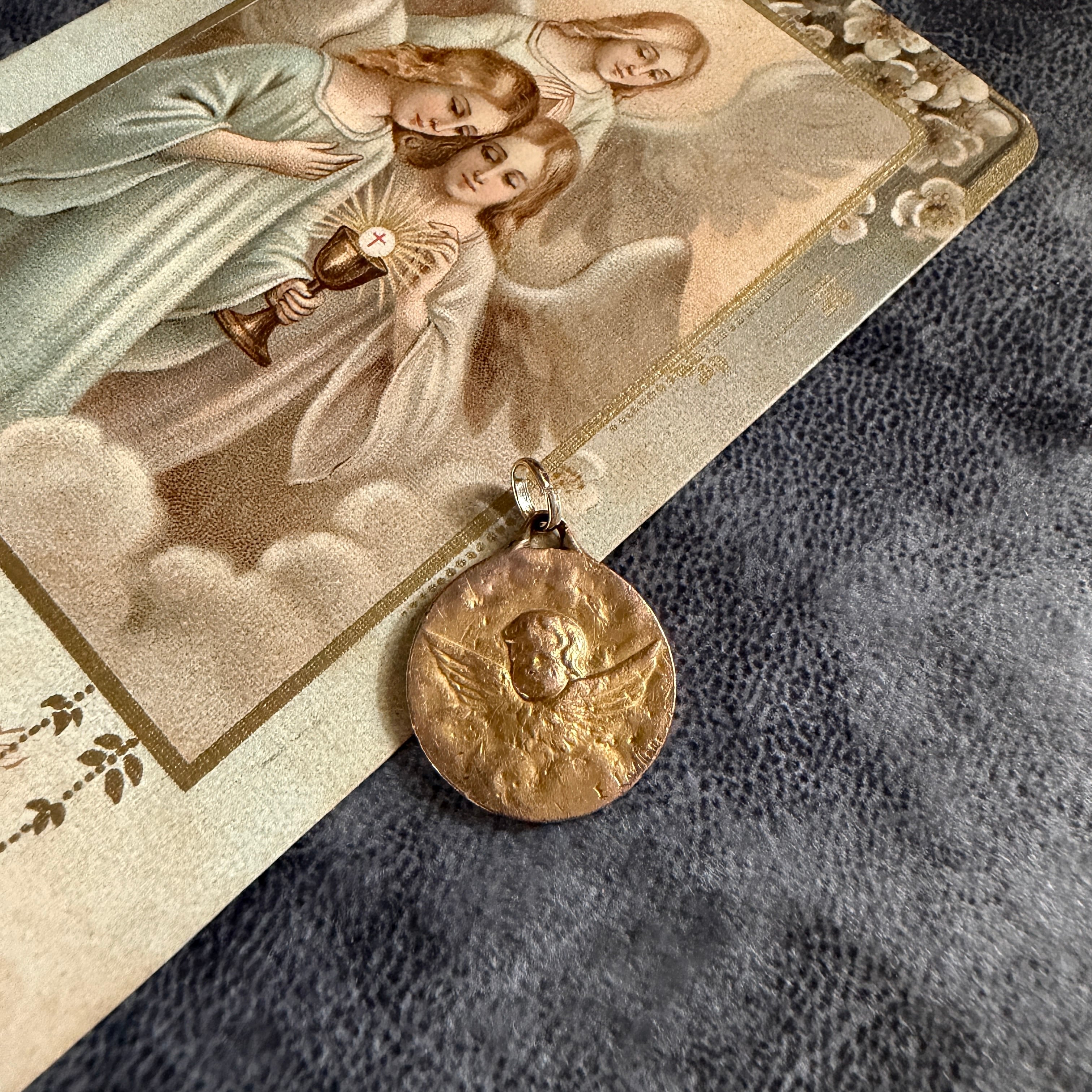 天使 | Antique medaille Mary