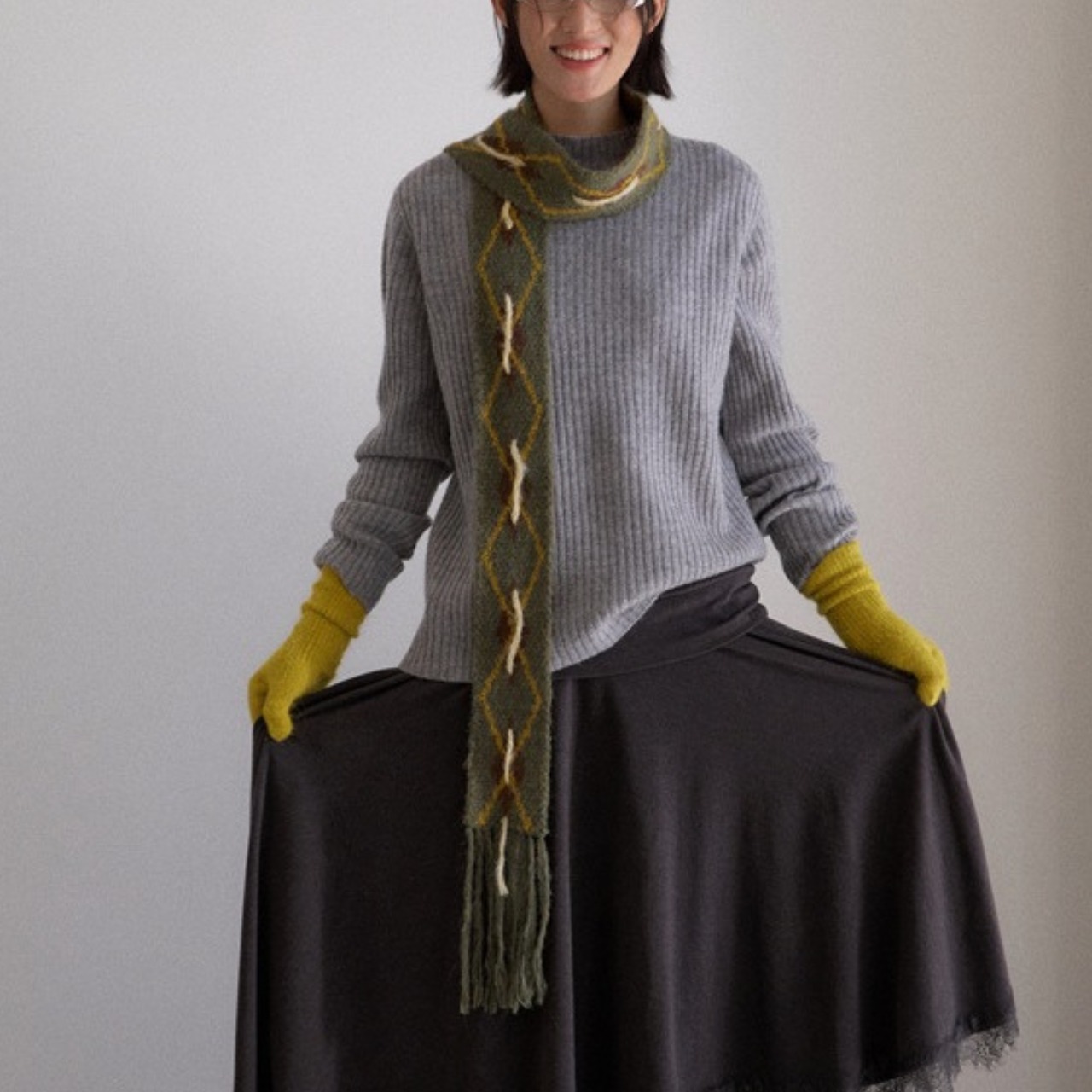 High-neck Ribbed Knit  T4018