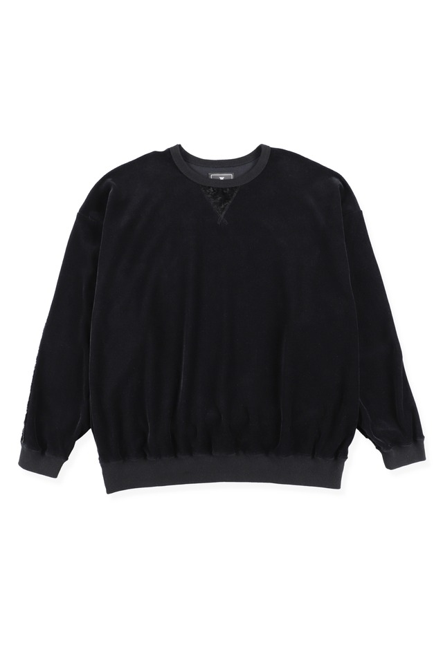 PAISLEY VELVET PULLOVER BLACK