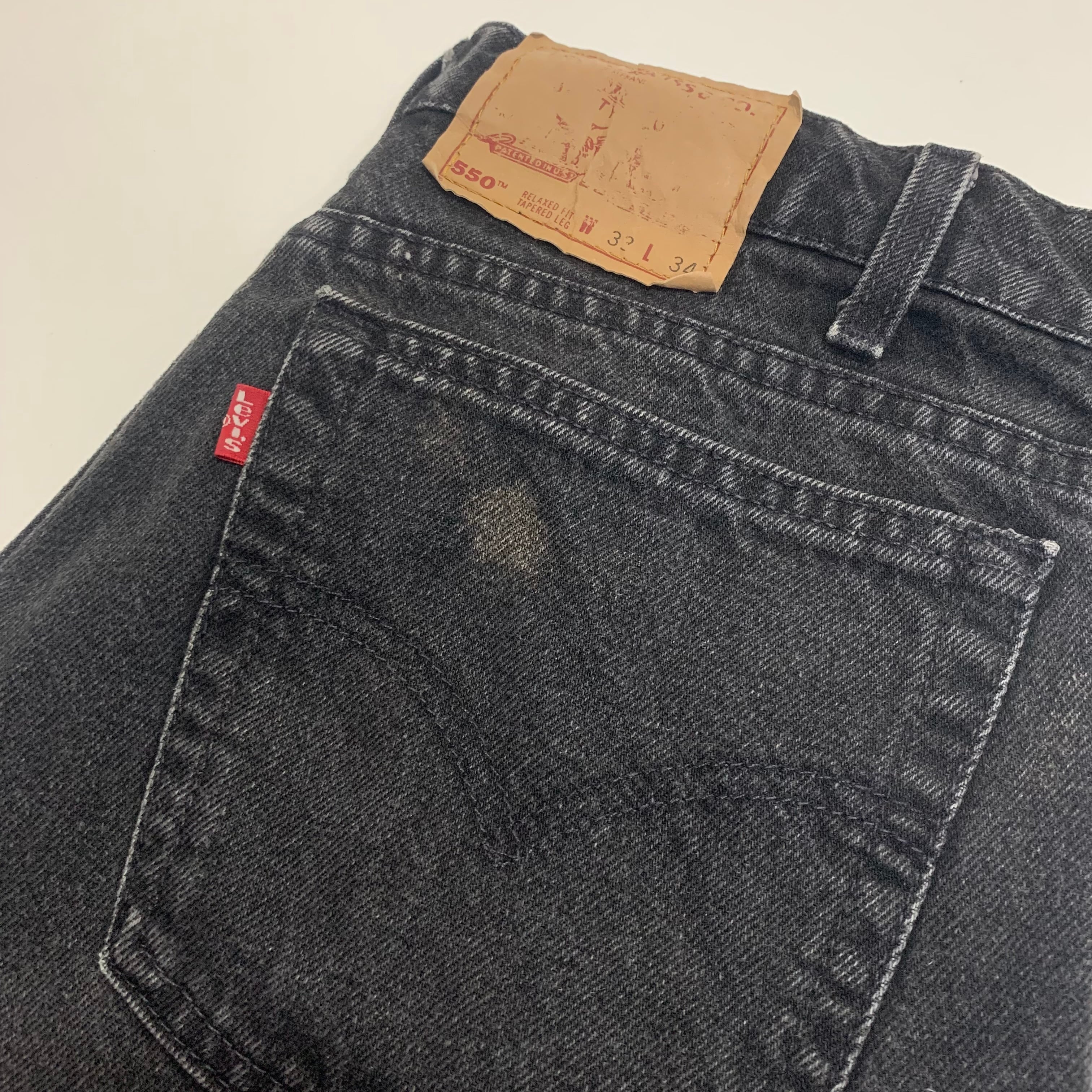 90s LEVI'S 550 USA製 後染ブラック ハーフデニムパンツ W32 7017 リーバイス 550 ブラックデニム USA製 90's W32 | San Fernando