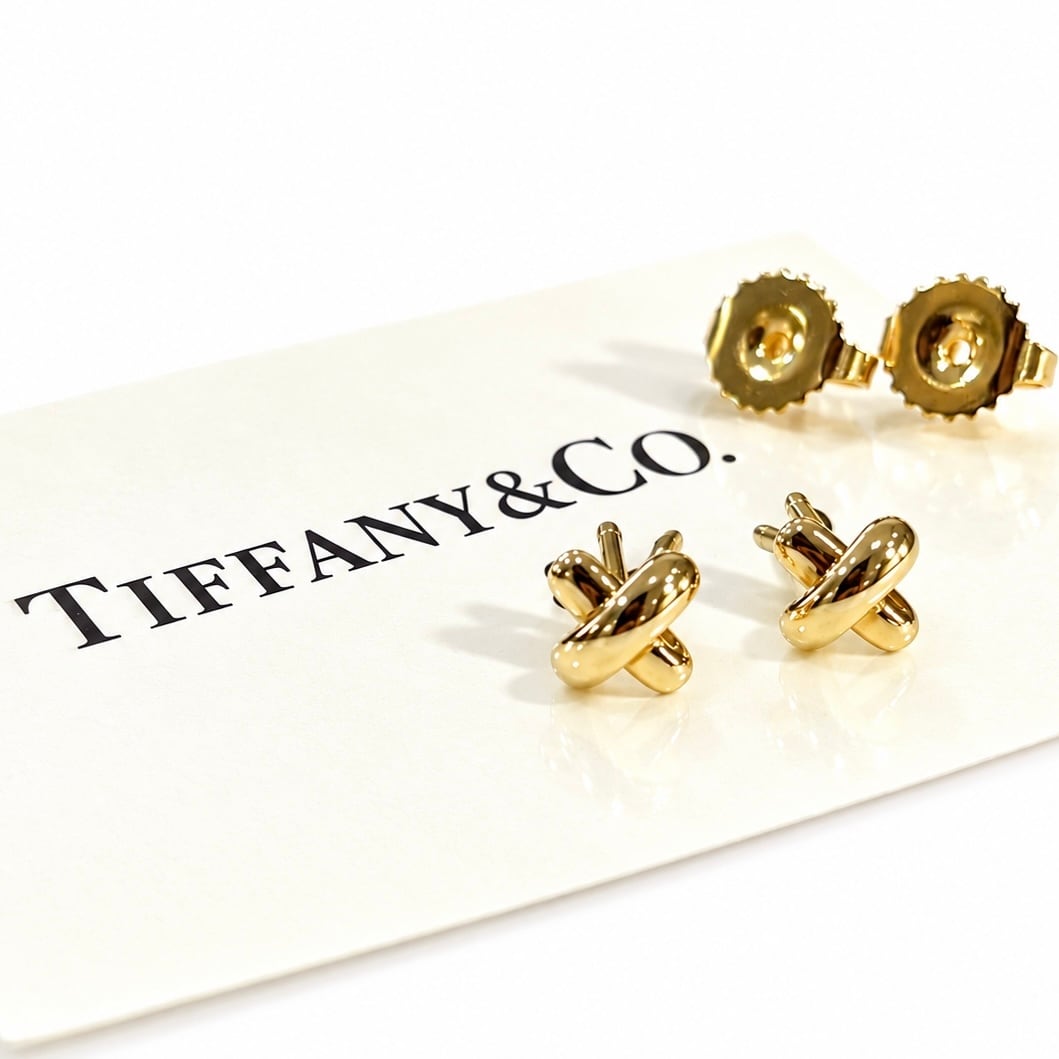 TIFFANY & Co.】【18k 750】2894 ティファニー クロスステッチ ピアス