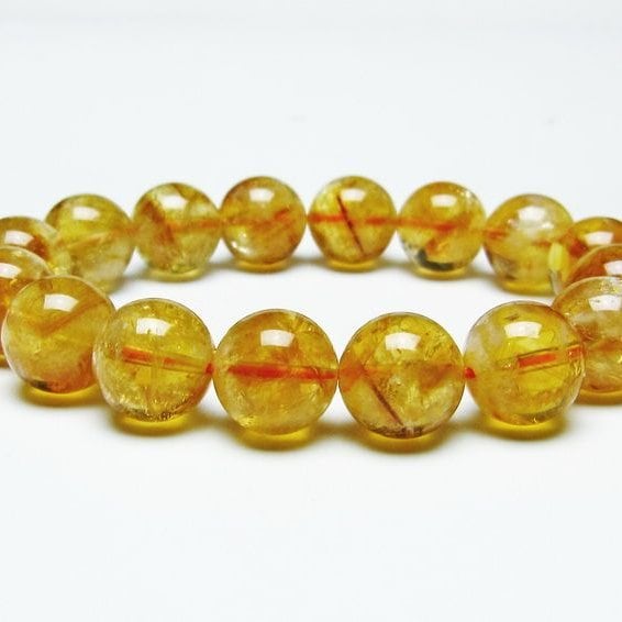 シトリンクォーツ ブレスレット 虹入り 13mm シトリン ブレス 一点物 メール便可 [M便 1/10] 111-46189