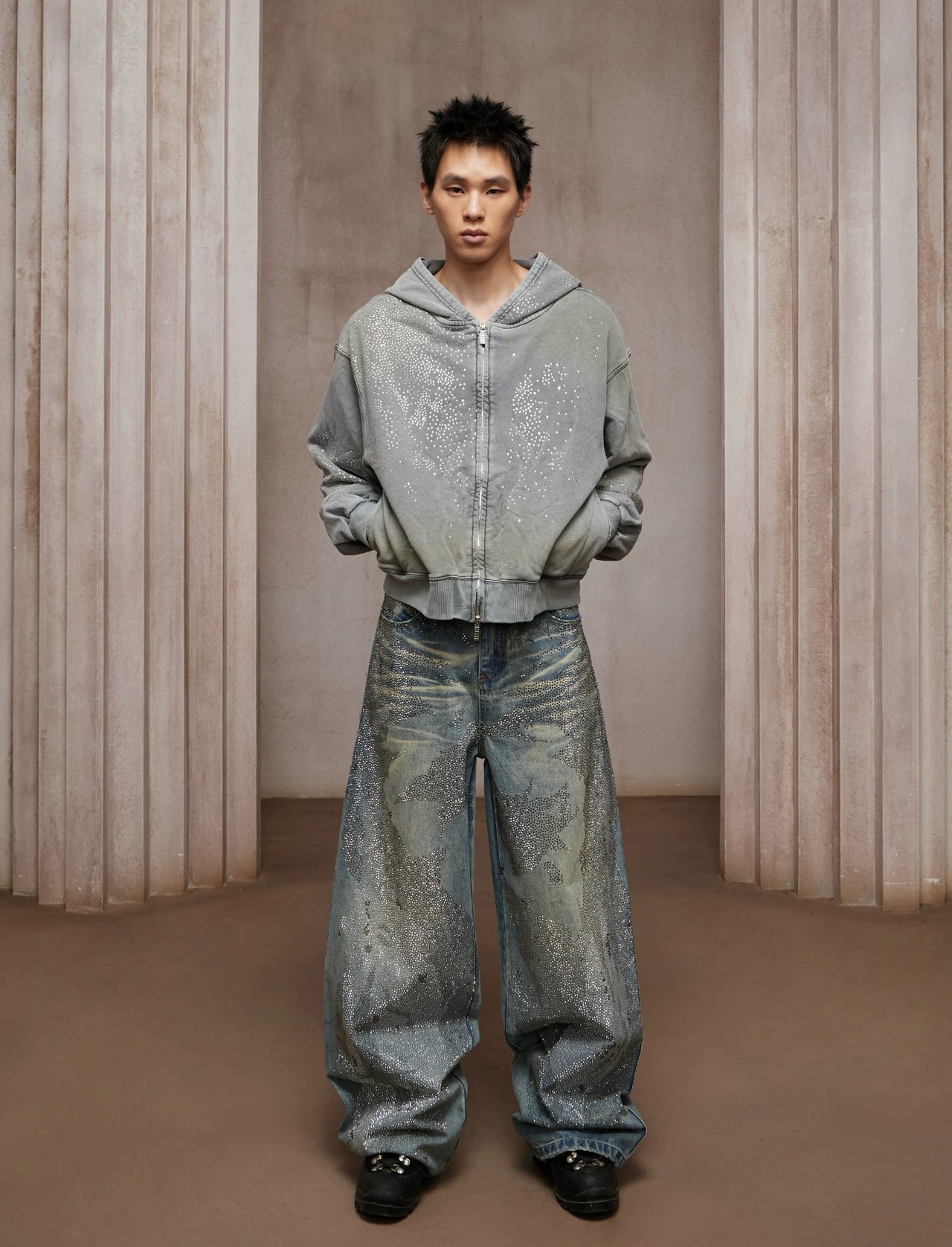 DND4DES Vintage Star-Studded Straight BLUE Jeans