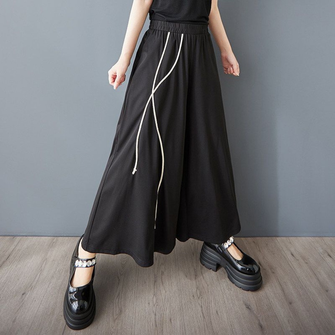 ロープ デザイン ワイドパンツ  00378