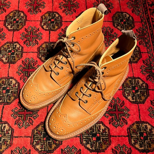 Tricker's WING TIP LEATHER BOOTS MADE IN ENGLAND/トリッカーズレザーウィングチップカントリーブーツ