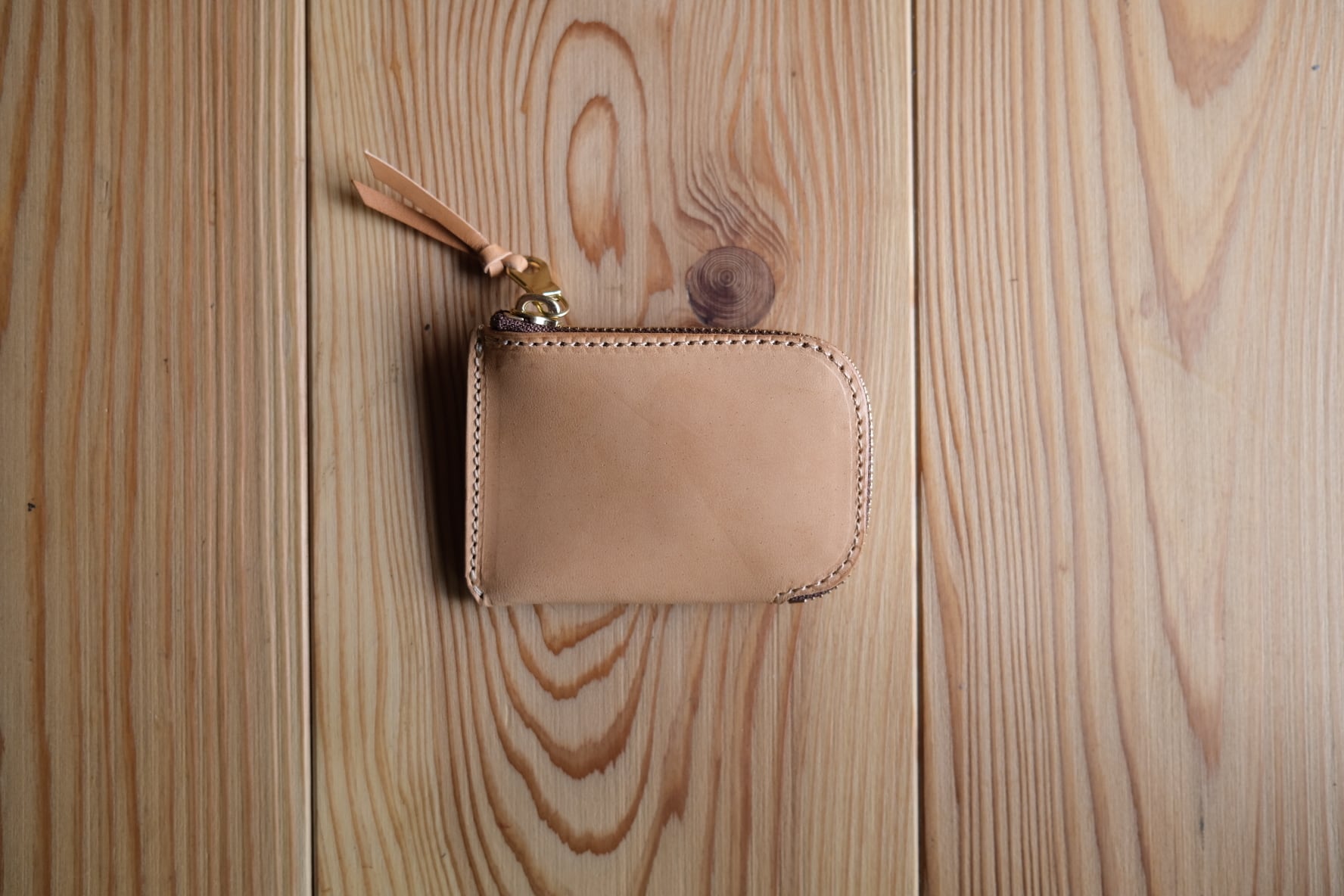 《即納》zip card coin case【horse natural】