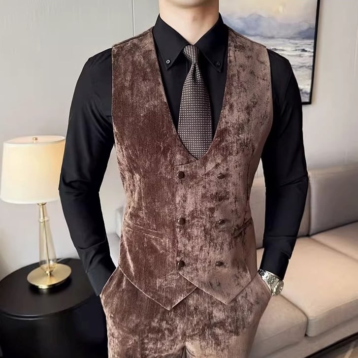 ダブルブレスト ノースリーブ テーパード ベスト 5color OJ0601