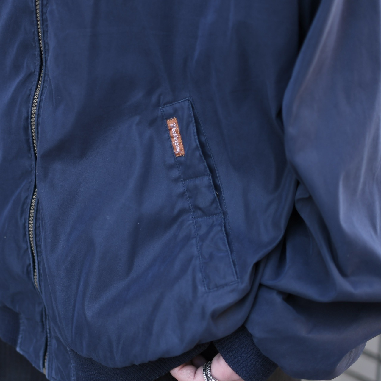 weather proof smooth blouson navy