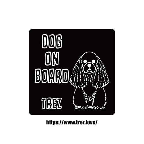 全8色 名前入り DOG ON BOARD アメリカン コッカー スパニエル  ラインアート マグネット
