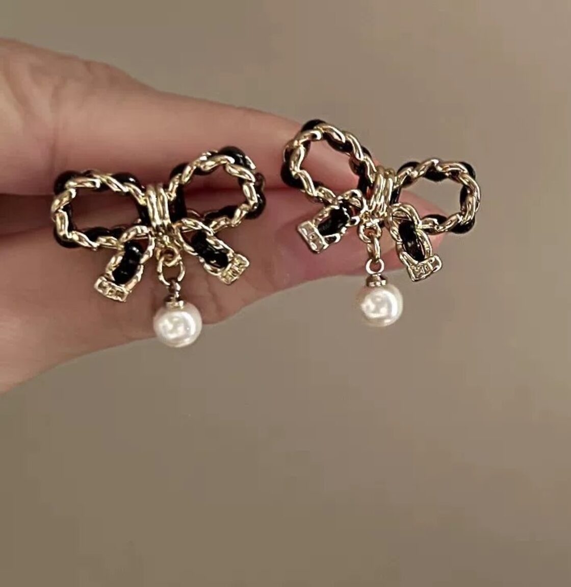 925sliver ribbon chain pearl pierce/シルバー925 リボンチェーン 