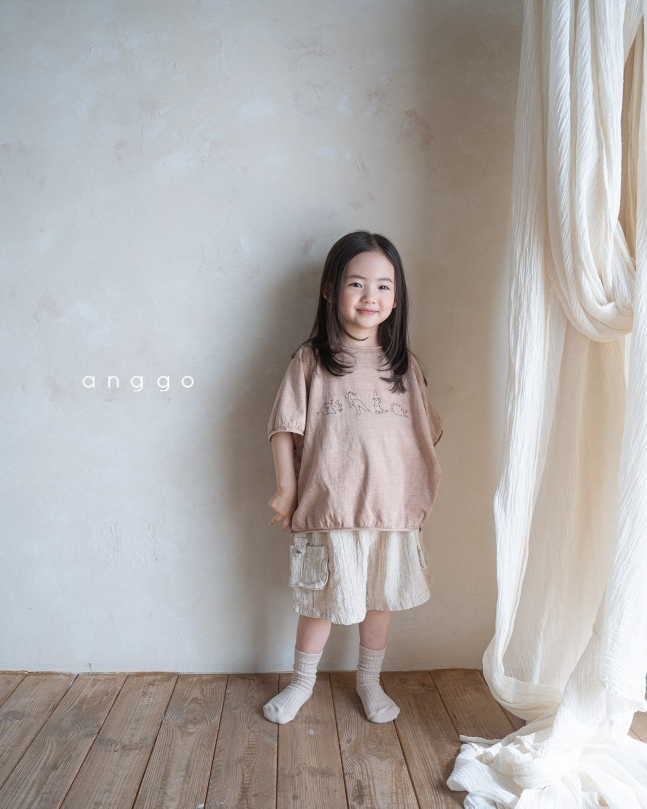 【anggo】だいなそーTシャツ 80〜120cm ブラウン 230509 - 12