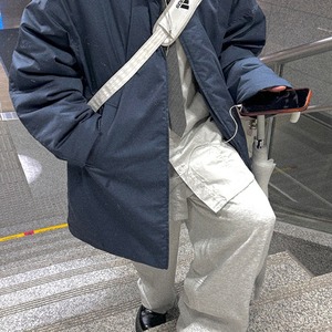 ネイビーブルービッグキルトジャケットコート　1108