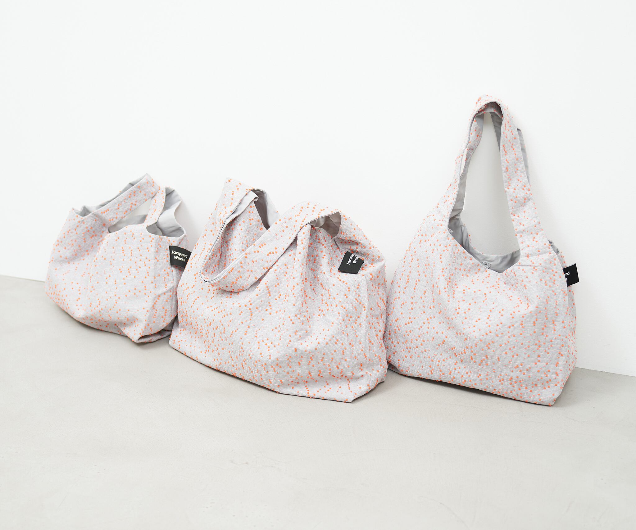 DOUBLE bag / orange dots / M（ポケット付） | Jacquard Works
